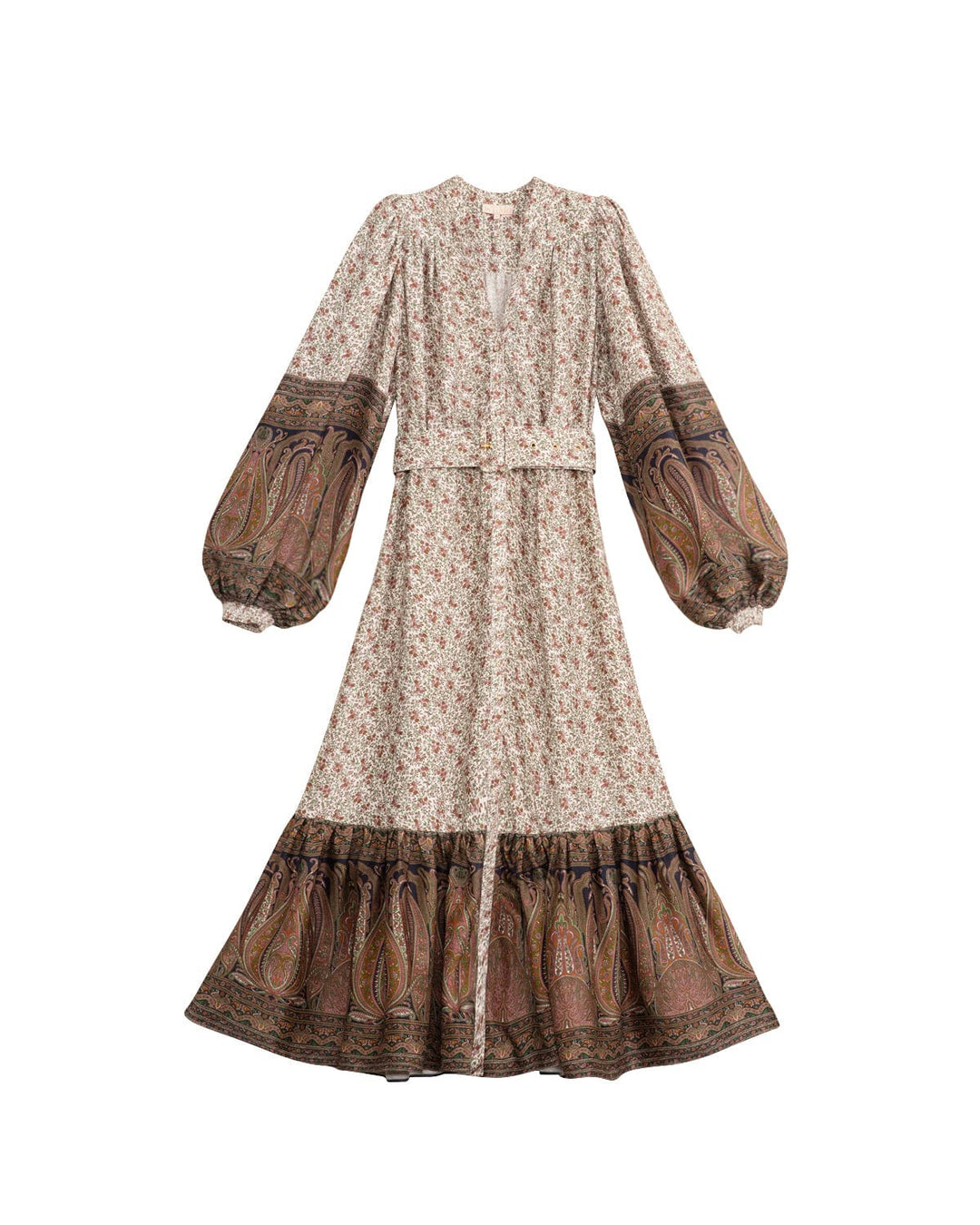Crepe Satin Midi Dress Vintage Paisley | Kjoler | Smuk - Dameklær på nett