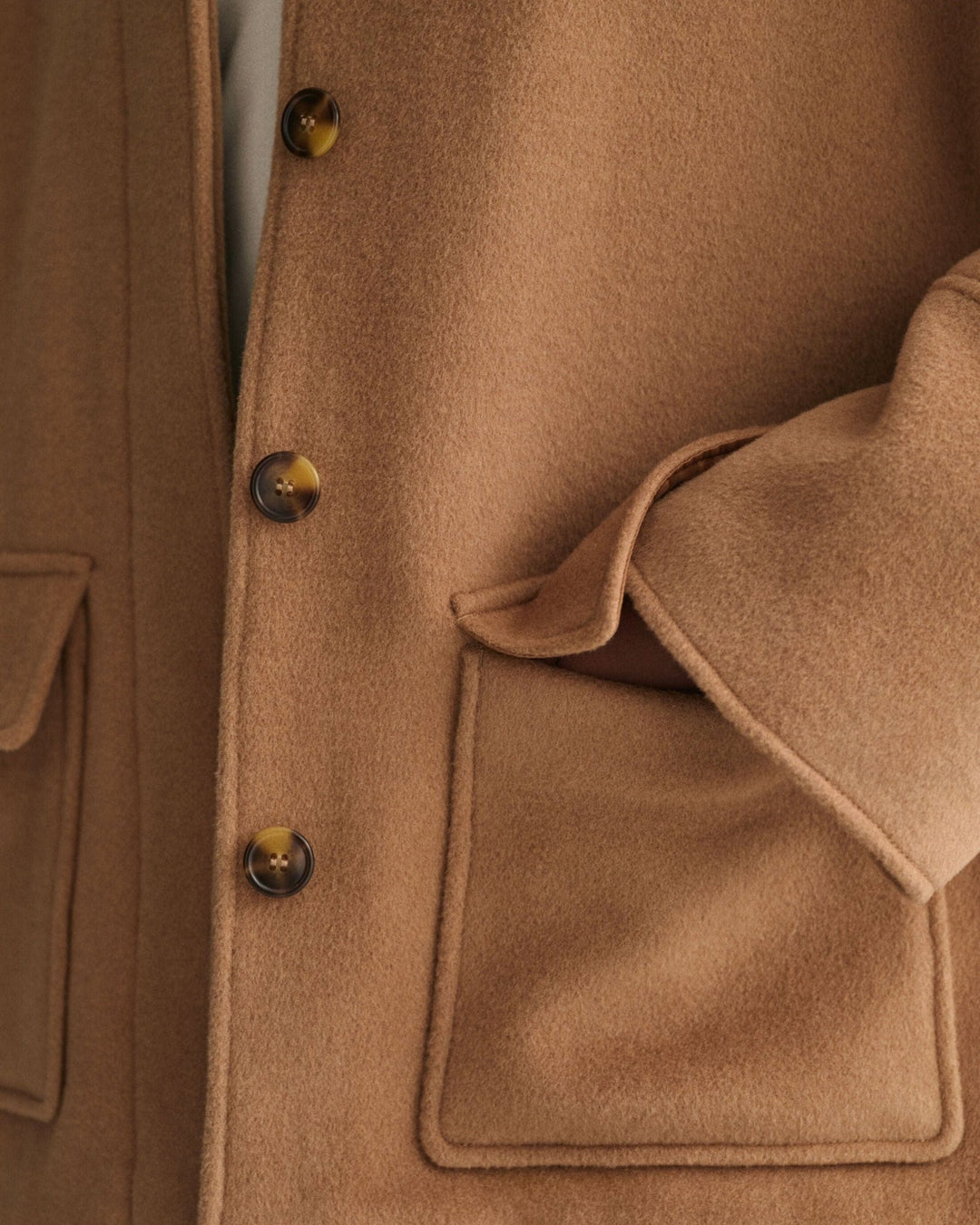 Cropped Wool Jacket Warm Khaki | Yttertøy | Smuk - Dameklær på nett