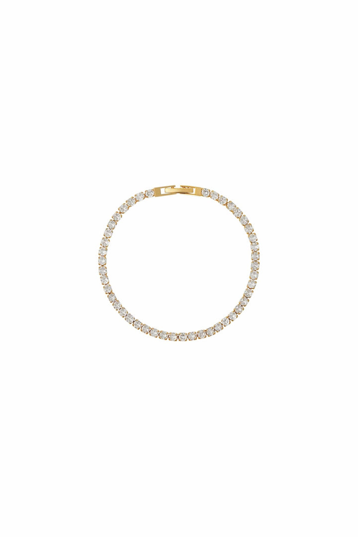 Crystal Tennis Bracelet Pale Gold | Accessories | Smuk - Dameklær på nett