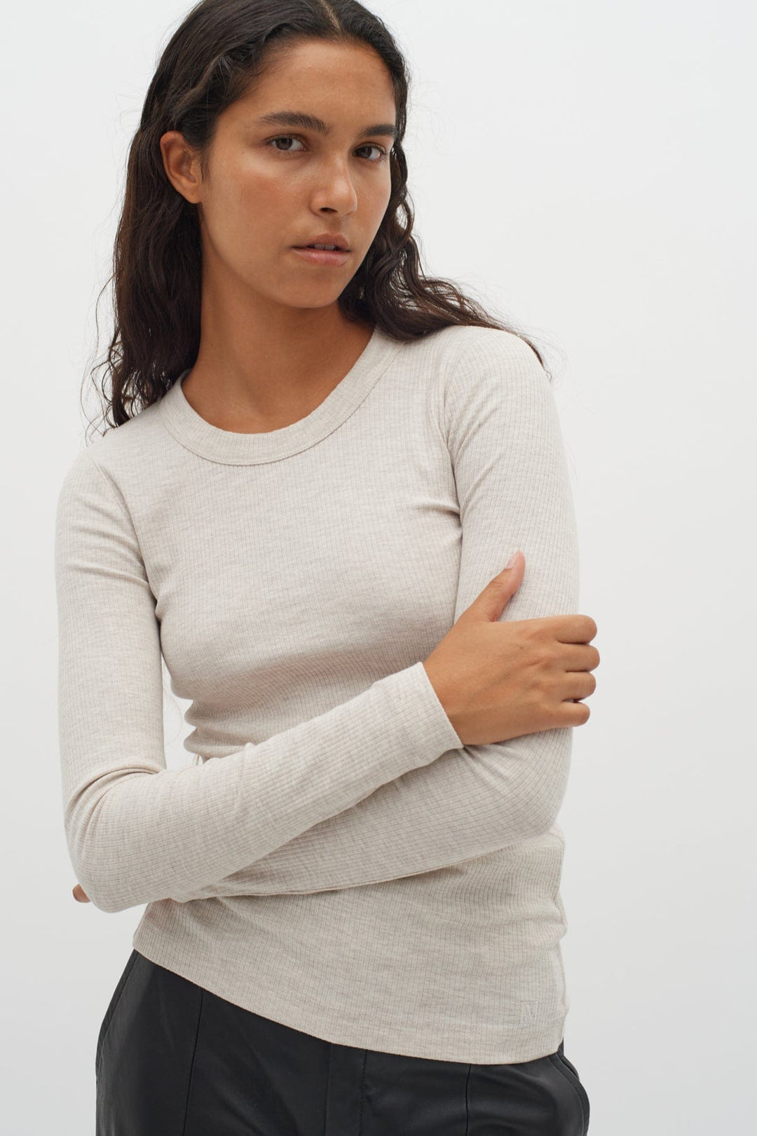 Dagnaiw Melange T-Shirt Ls Ecru | Topper | Smuk - Dameklær på nett
