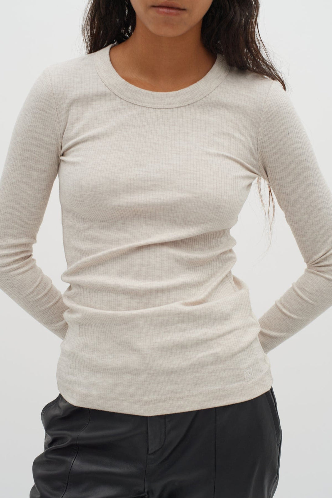 Dagnaiw Melange T-Shirt Ls Ecru | Topper | Smuk - Dameklær på nett