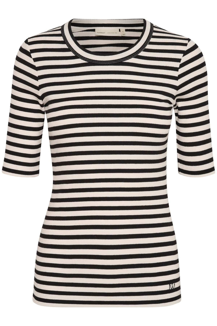 Dagnaiw Striped T-Shirt - Black / Whisper White | Topper | Smuk - Dameklær på nett