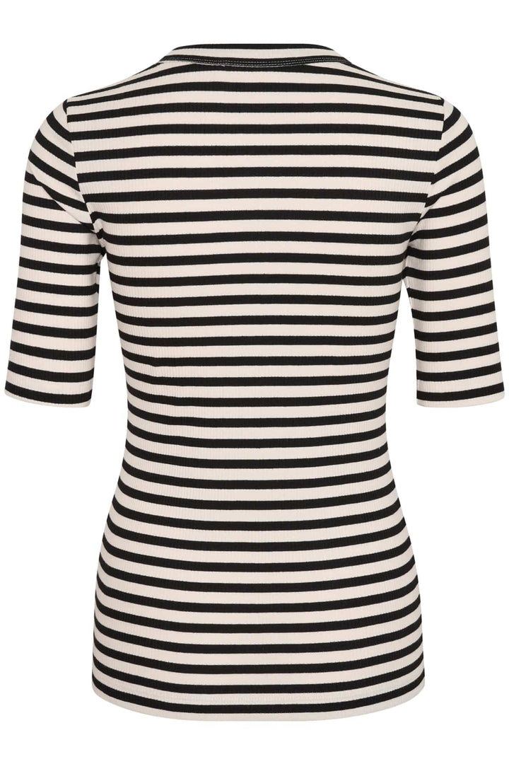 Dagnaiw Striped T-Shirt - Black / Whisper White | Topper | Smuk - Dameklær på nett