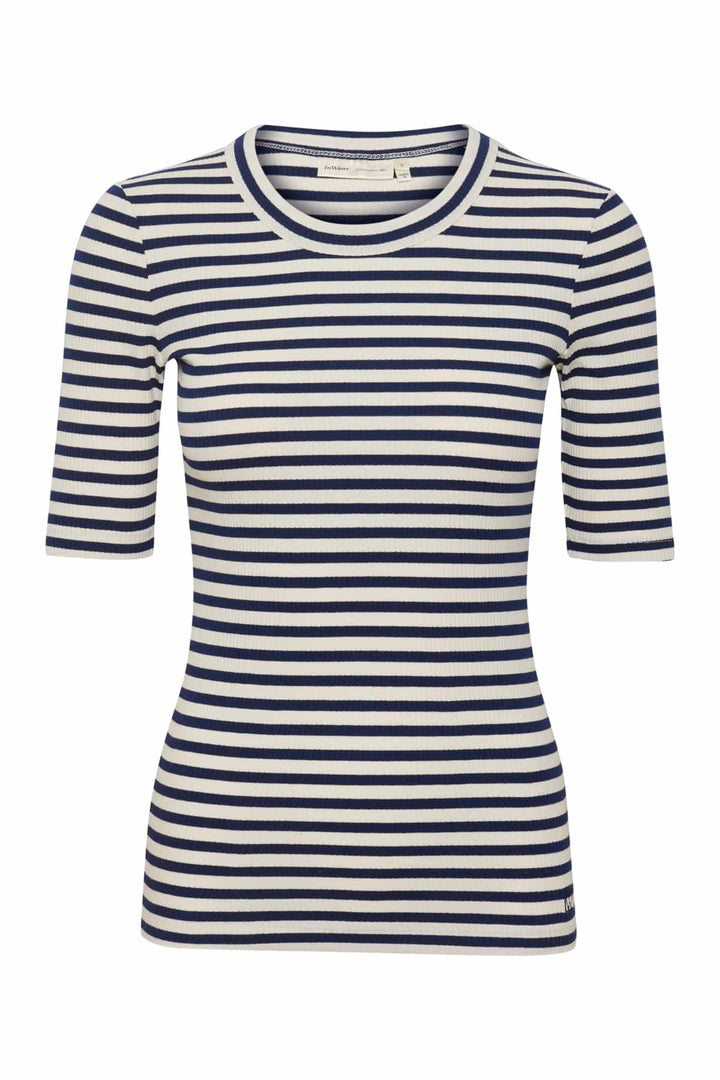 Dagnaiw Striped T-Shirt - Whisper White / Midnight Blue | Topper | Smuk - Dameklær på nett