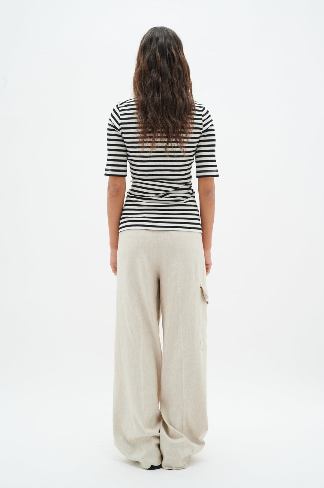 Dagnaiw Striped T-Shirt - Whisper White / Midnight Blue | Topper | Smuk - Dameklær på nett
