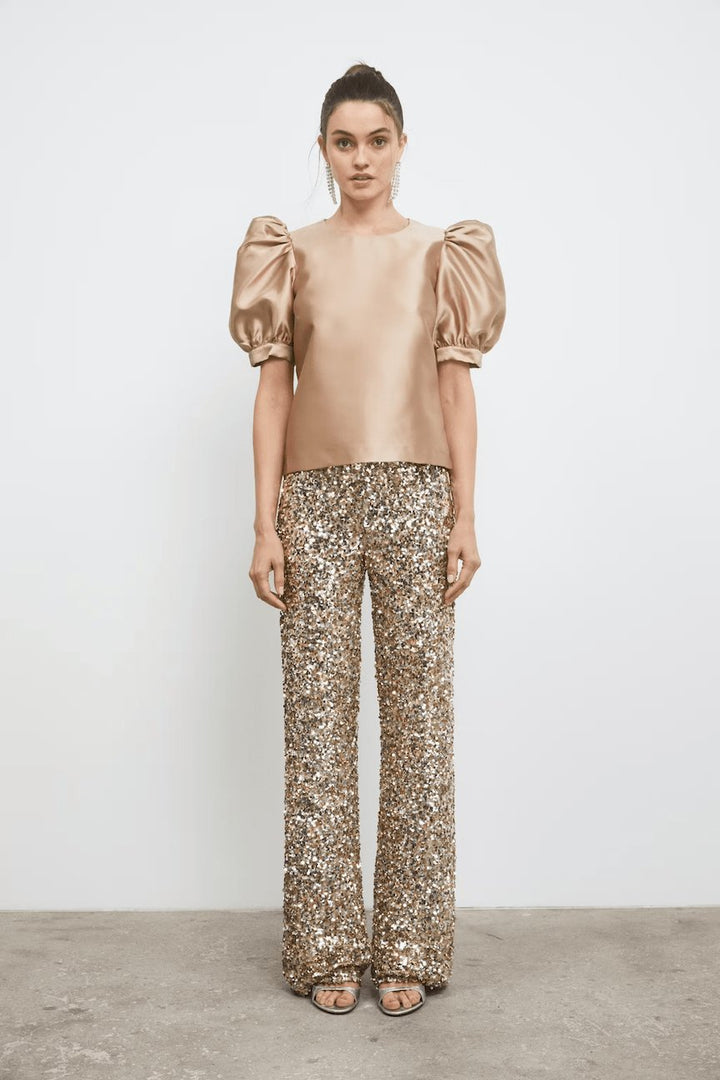 Dali Sequin Trouser Champagne | Bukser | Smuk - Dameklær på nett