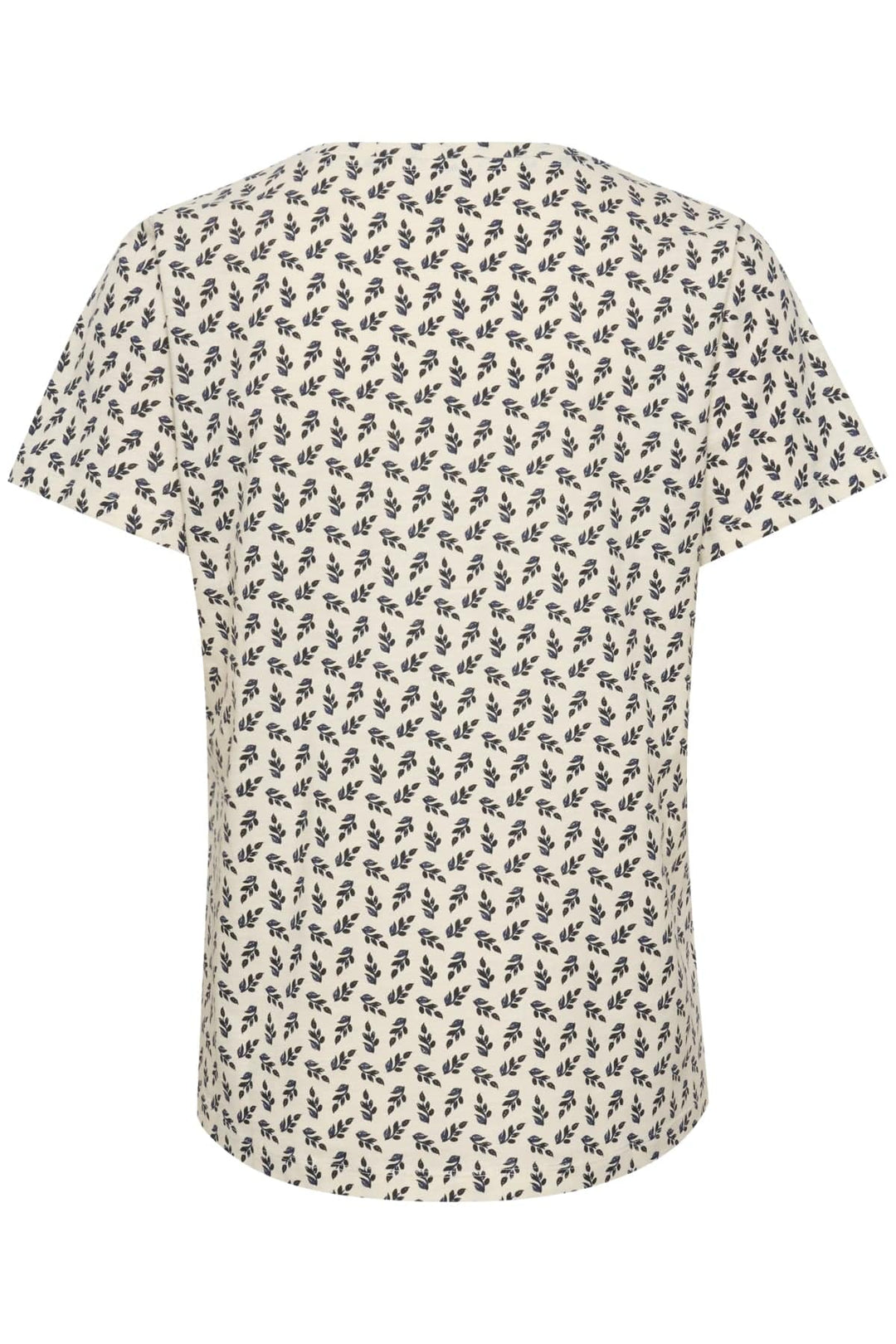 Dark Navy Mini Leaf Print Gesinaspw T-Shirt | Skjorter og bluser | Smuk - Dameklær på nett