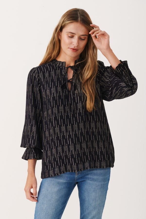 Dark Navy Sparkle Tonikapw Blouse | Skjorter og bluser | Smuk - Dameklær på nett