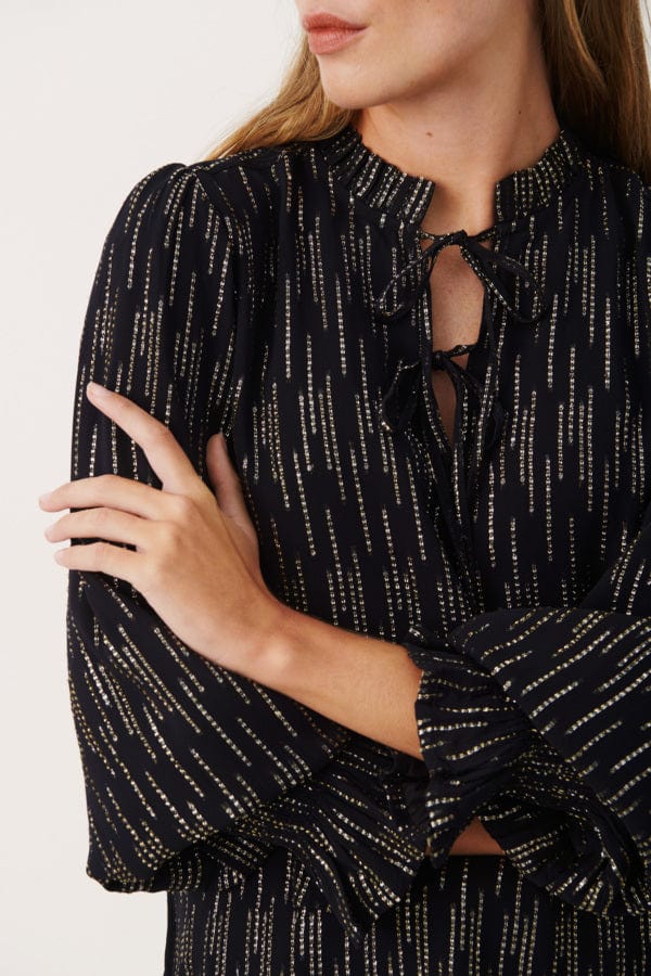 Dark Navy Sparkle Tonikapw Blouse | Skjorter og bluser | Smuk - Dameklær på nett