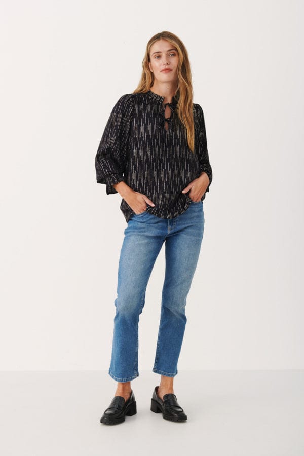 Dark Navy Sparkle Tonikapw Blouse | Skjorter og bluser | Smuk - Dameklær på nett