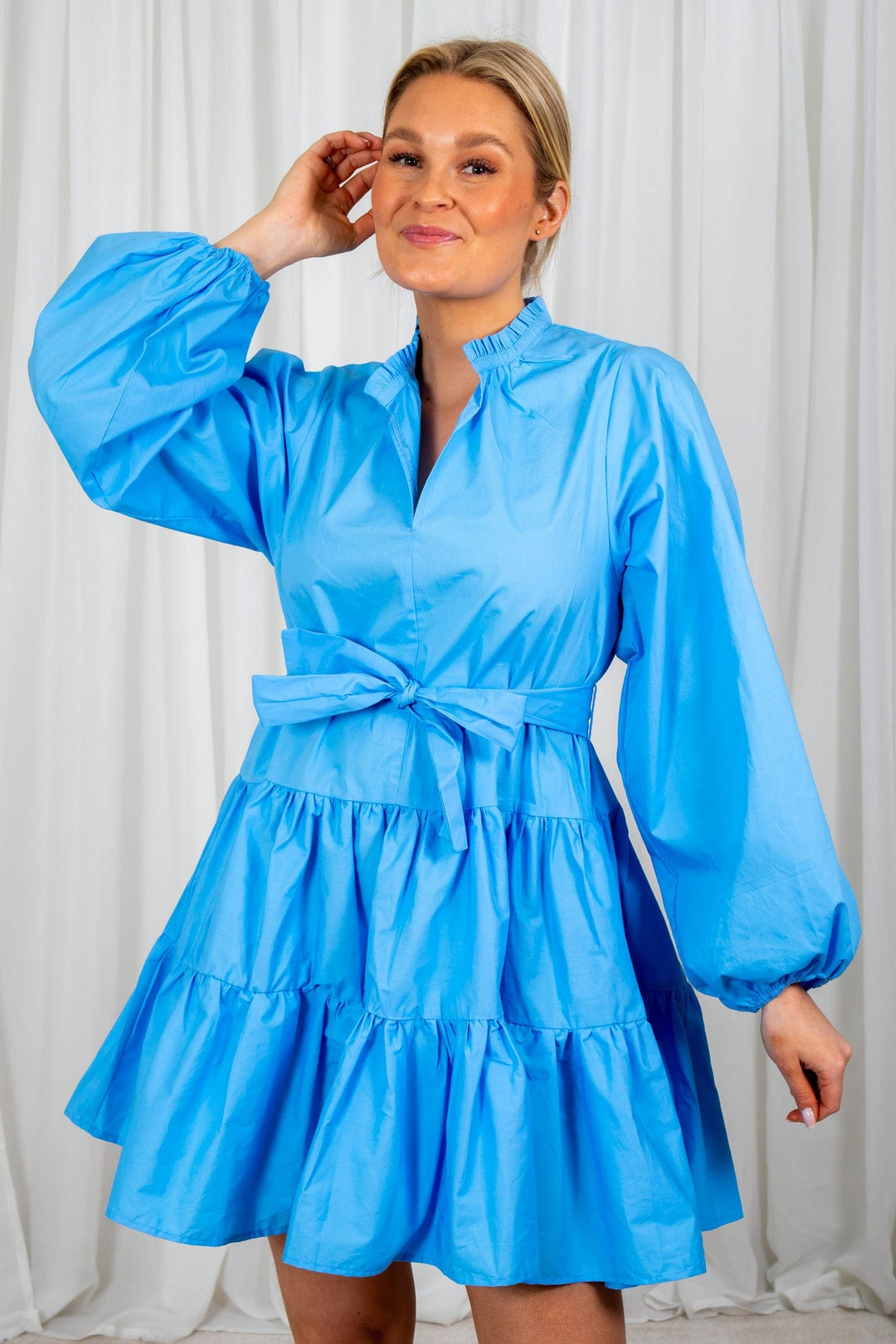 Debbie Poplin Dress Sky Blue | Kjoler | Smuk - Dameklær på nett