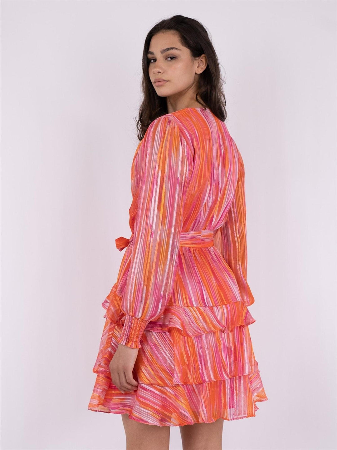 Dennie Blurred Stripe Dress Orange | Kjoler | Smuk - Dameklær på nett