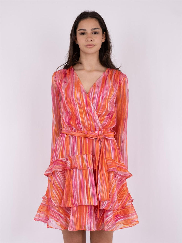 Dennie Blurred Stripe Dress Orange | Kjoler | Smuk - Dameklær på nett