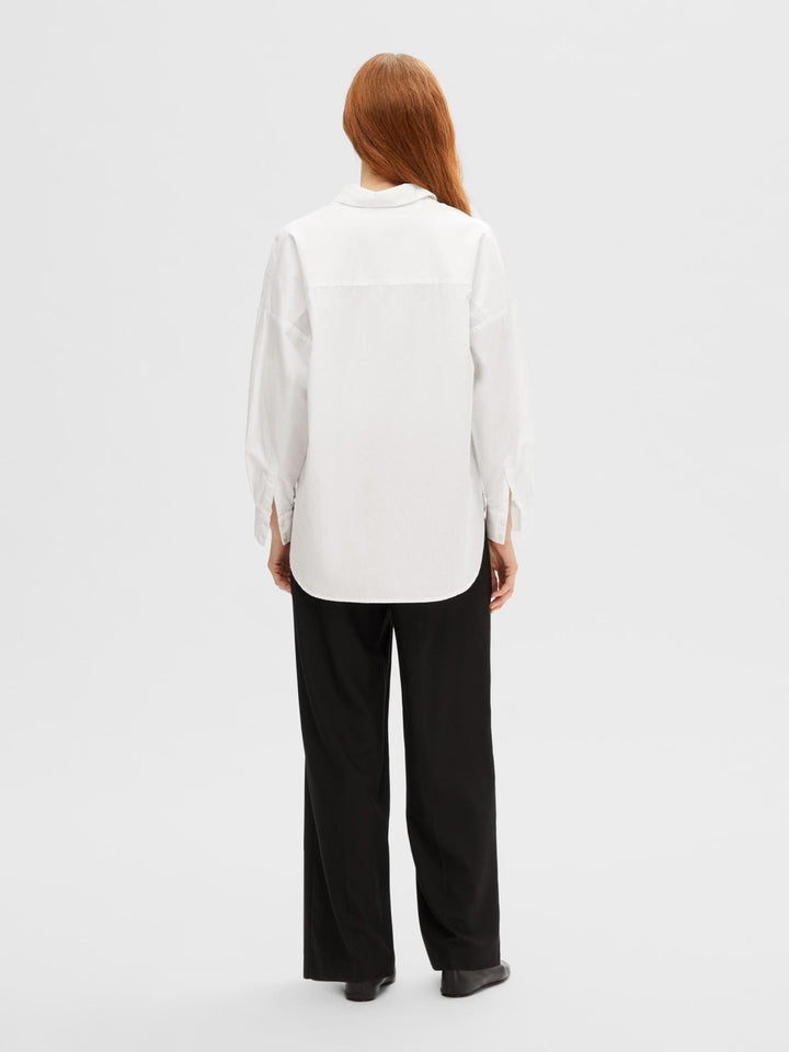 Dina-Sanni Ls Shirt Bright White | Skjorter og bluser | Smuk - Dameklær på nett