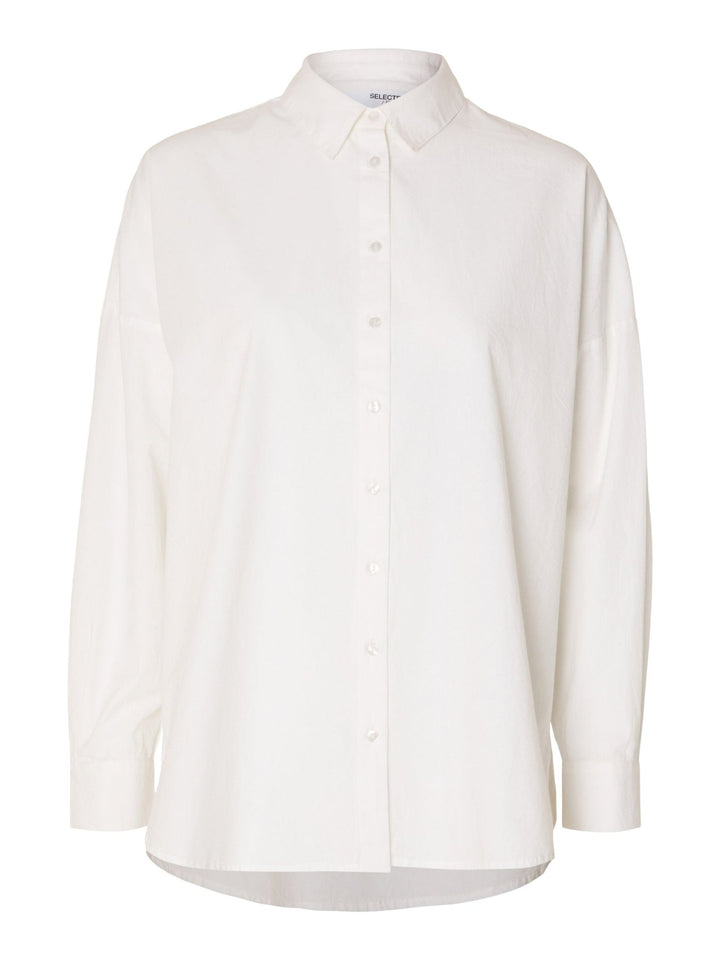 Dina-Sanni Ls Shirt Bright White | Skjorter og bluser | Smuk - Dameklær på nett