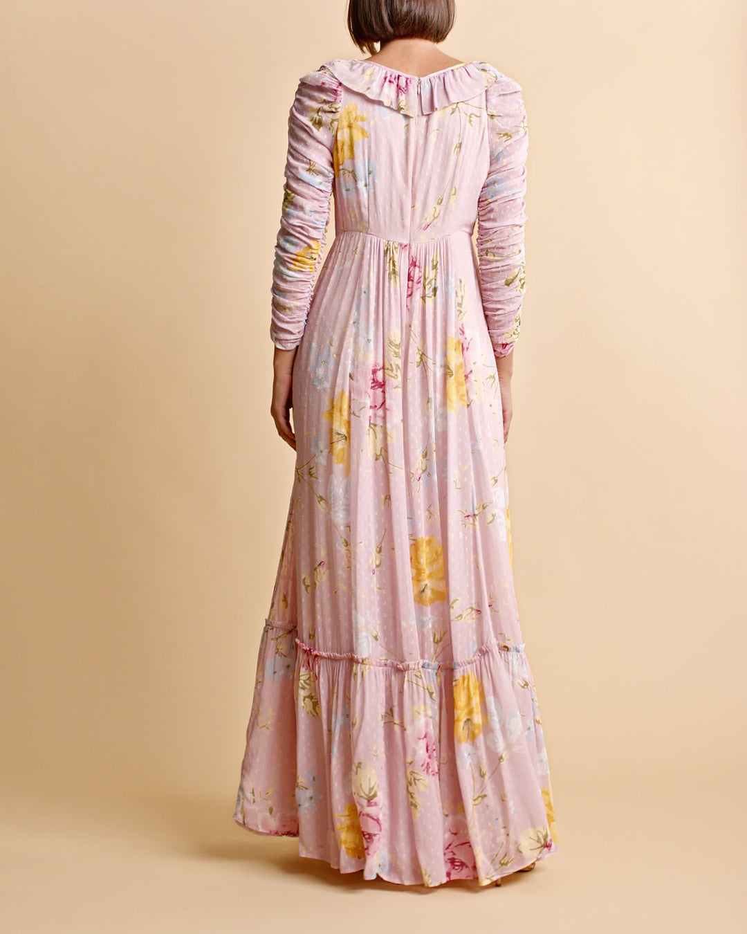 Dotted Georgette Rouching Gown Flourish Wall | Kjoler | Smuk - Dameklær på nett