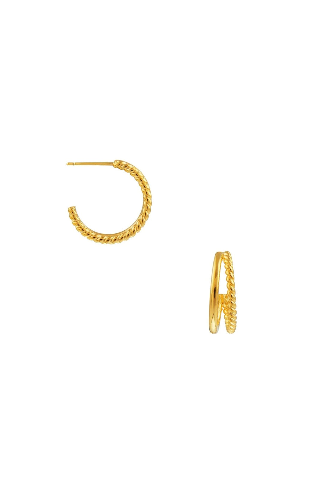 Double Illusion Mid Size Earring Pale Gold | Accessories | Smuk - Dameklær på nett