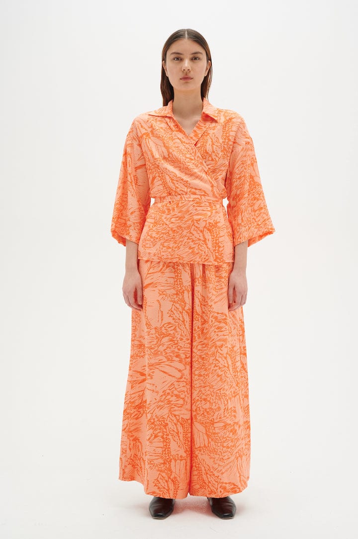 Dritaiw Pant Cantaloupe Big Abstract Butter | Bukser | Smuk - Dameklær på nett