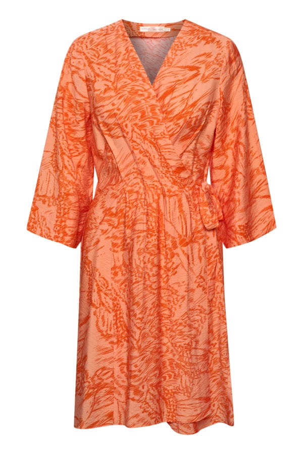 Dritaiw Wrap Dress Cantaloupe Big Abstract Butter | Kjoler | Smuk - Dameklær på nett
