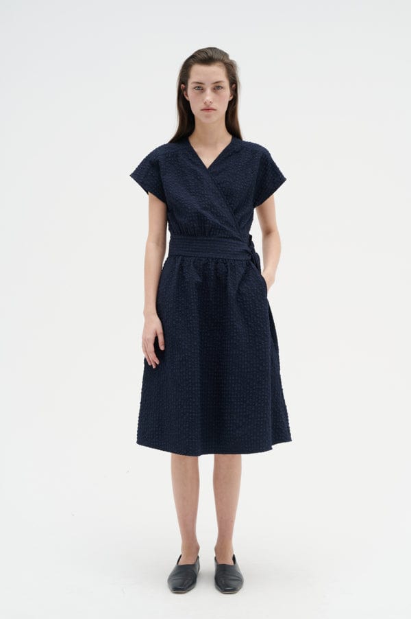 Edenaiw Wrap Dress Marine Blue | Kjoler | Smuk - Dameklær på nett