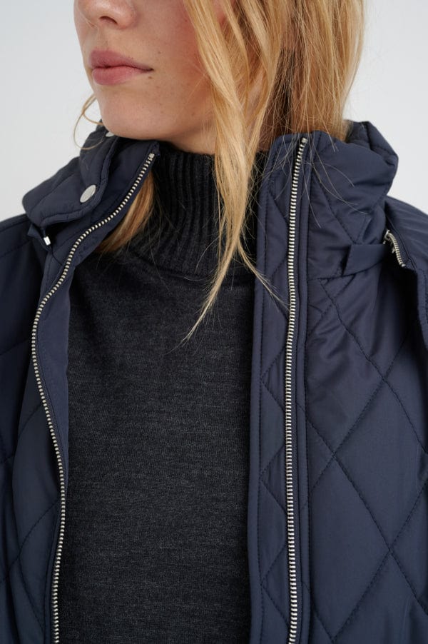 Ektraiw Hood Coat Marine Blue | Yttertøy | Smuk - Dameklær på nett