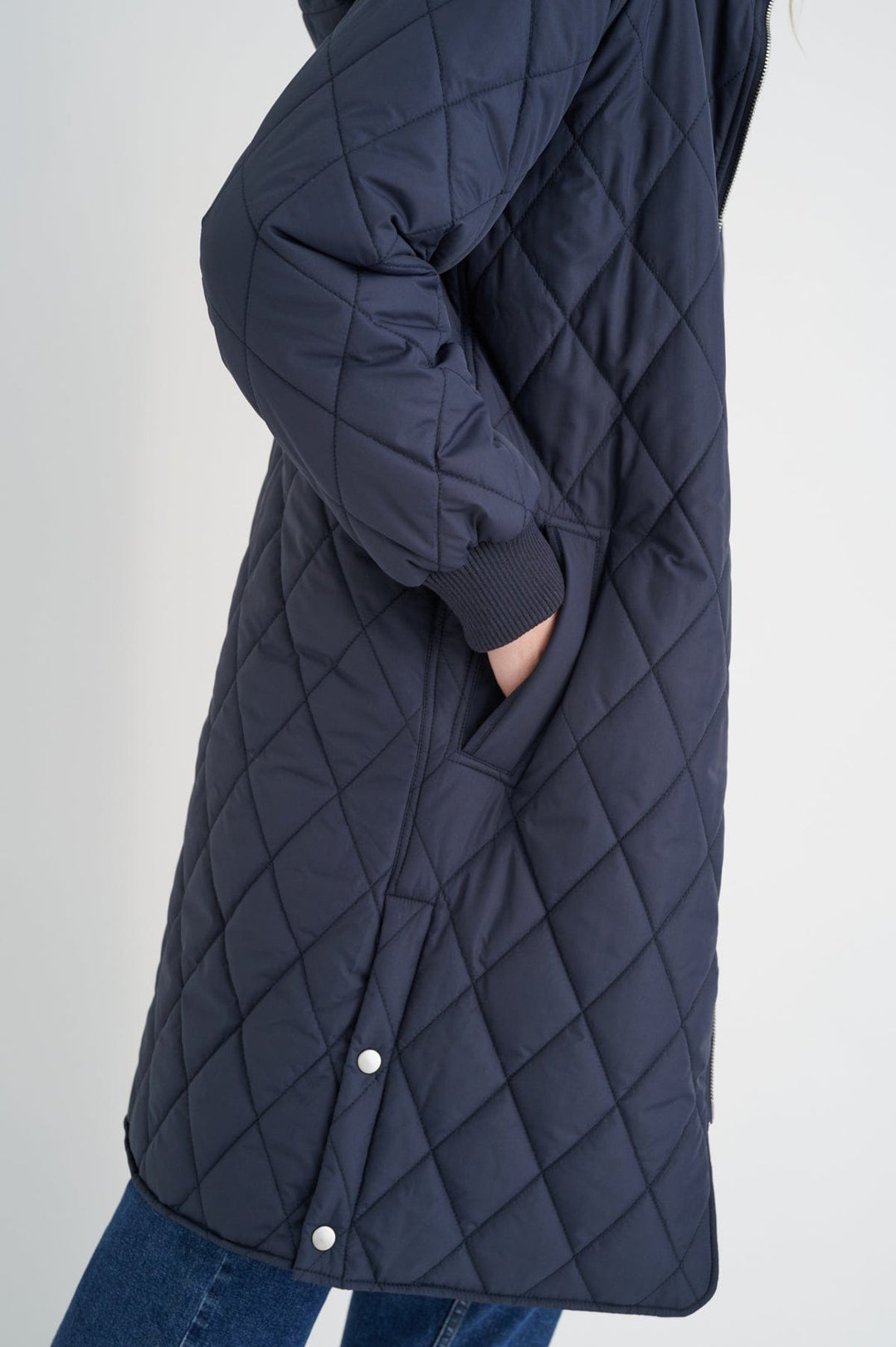 Ektraiw Hood Coat Marine Blue | Yttertøy | Smuk - Dameklær på nett