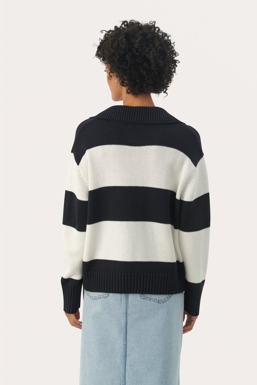 Elindapw Pullover Dark Navy Bold Stripe | Genser | Smuk - Dameklær på nett