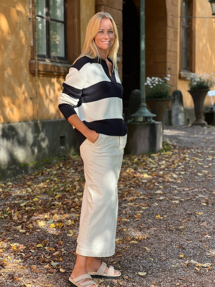 Elindapw Pullover Dark Navy Bold Stripe | Genser | Smuk - Dameklær på nett
