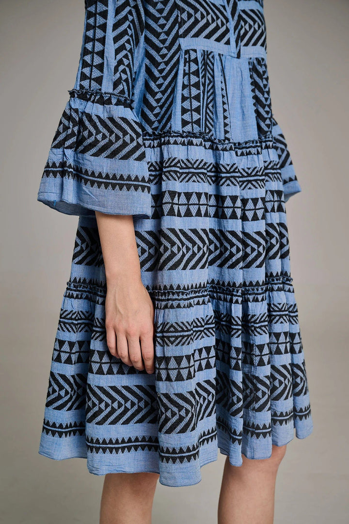 Ella Midi Dress Blue/Black | Kjoler | Smuk - Dameklær på nett