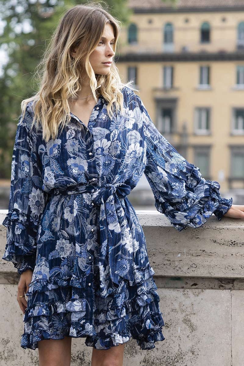 Ellana Dress Navy Blue | Kjoler | Smuk - Dameklær på nett