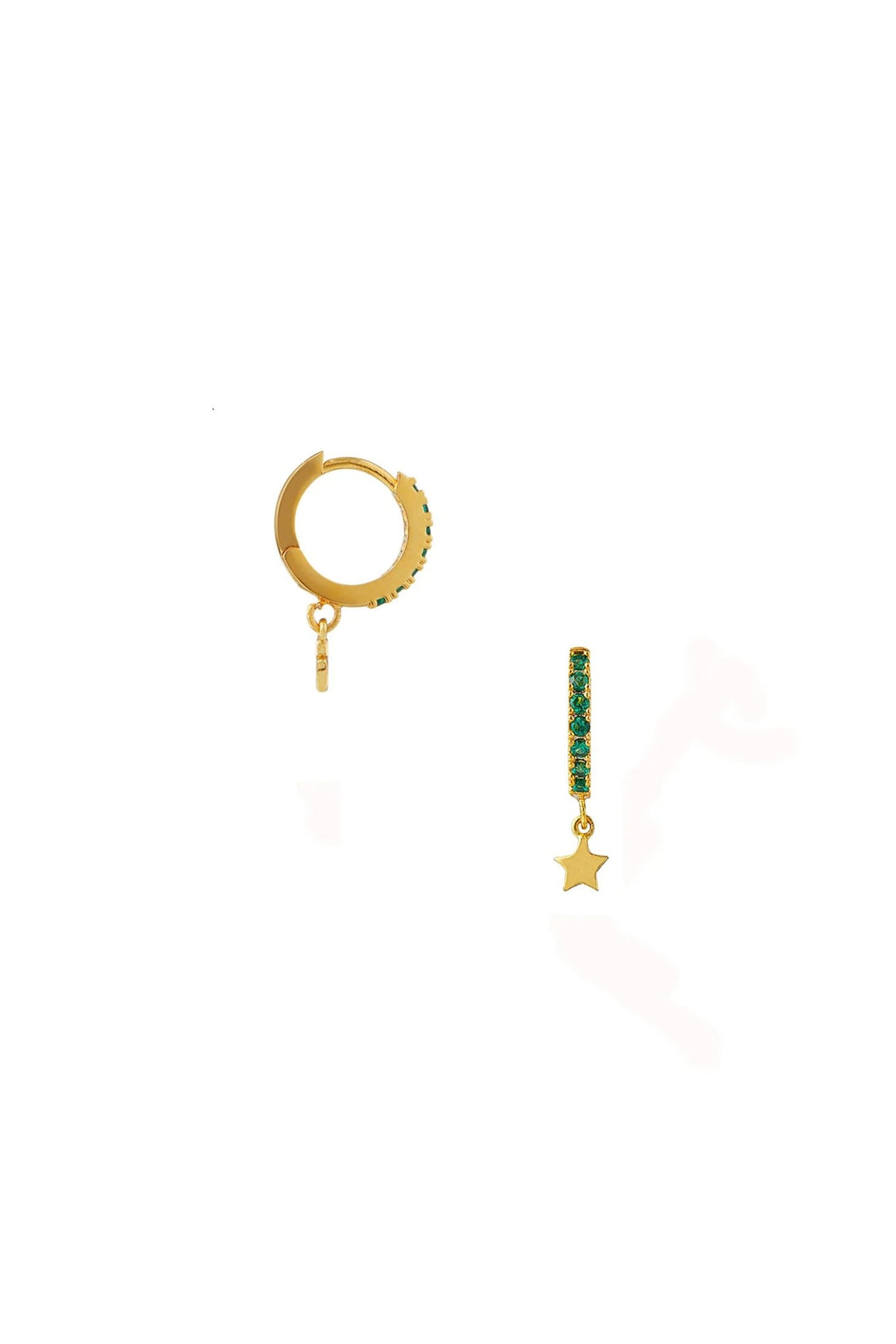 Emerald Pave Star Huggie Hoop Pale Gold | Accessories | Smuk - Dameklær på nett