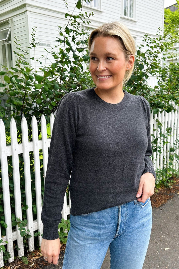 Evinapw Pullover Dark Grey Melange | Genser | Smuk - Dameklær på nett