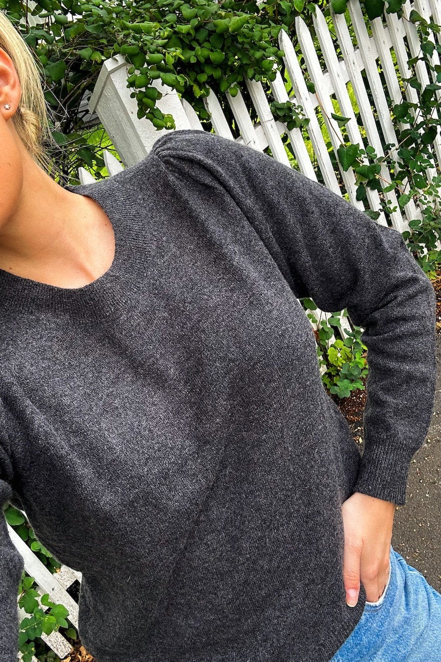 Evinapw Pullover Dark Grey Melange | Genser | Smuk - Dameklær på nett