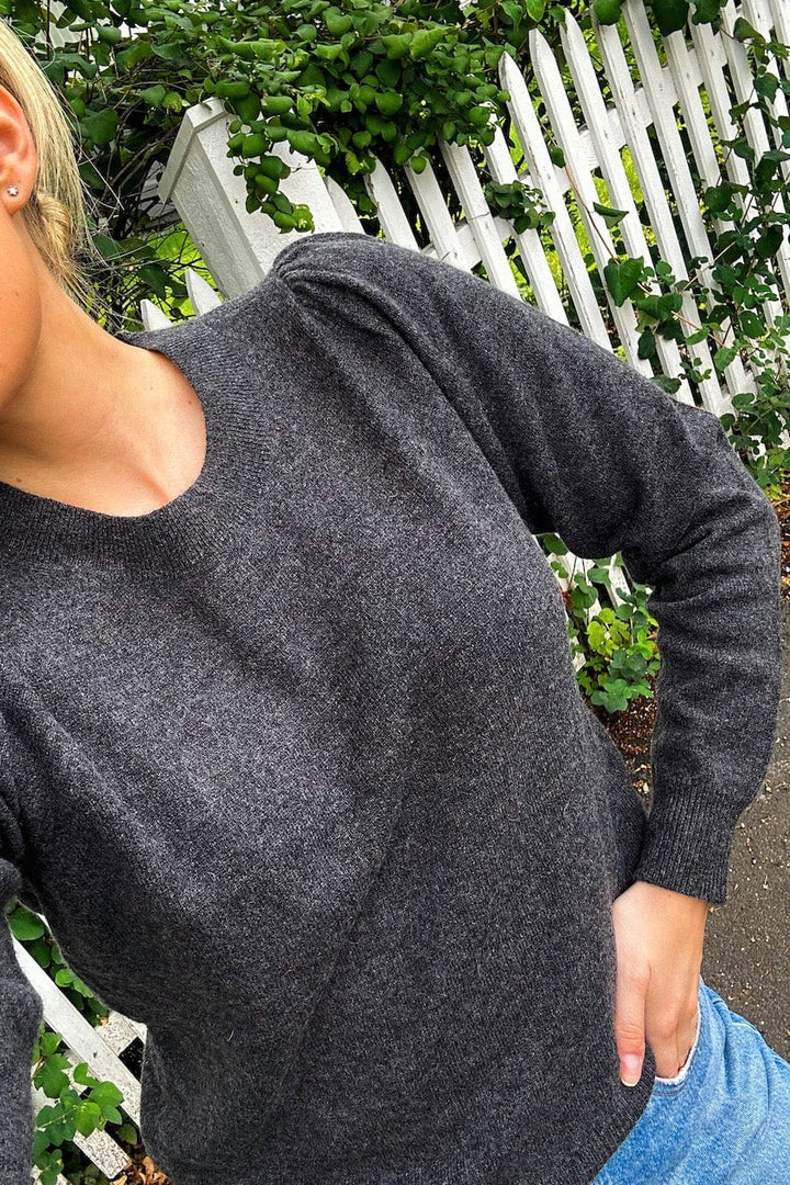 Evinapw Pullover Dark Grey Melange | Genser | Smuk - Dameklær på nett