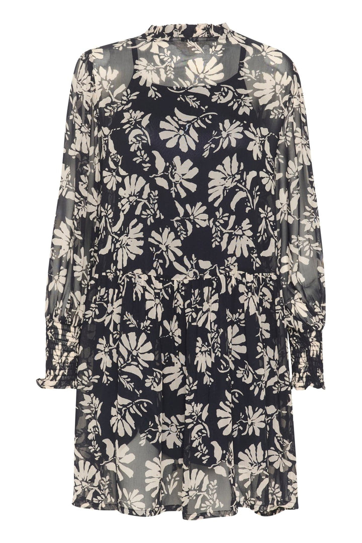 Falliepw Dress Dark Navy Stencil Flower | Kjoler | Smuk - Dameklær på nett