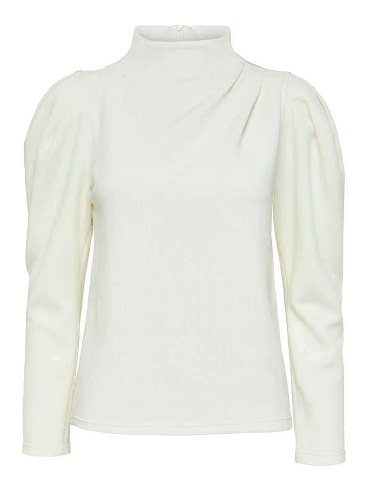 Fenja LS T-Neck Top Snow White | Genser | Smuk - Dameklær på nett