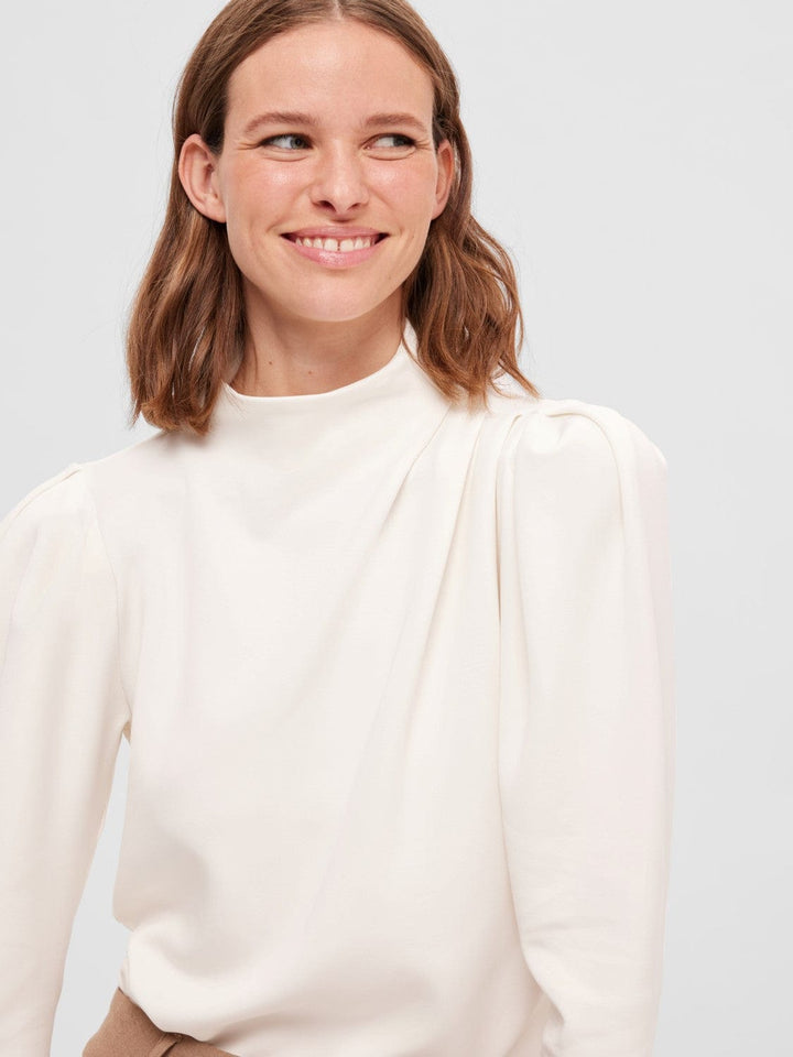 Fenja LS T-Neck Top Snow White | Genser | Smuk - Dameklær på nett