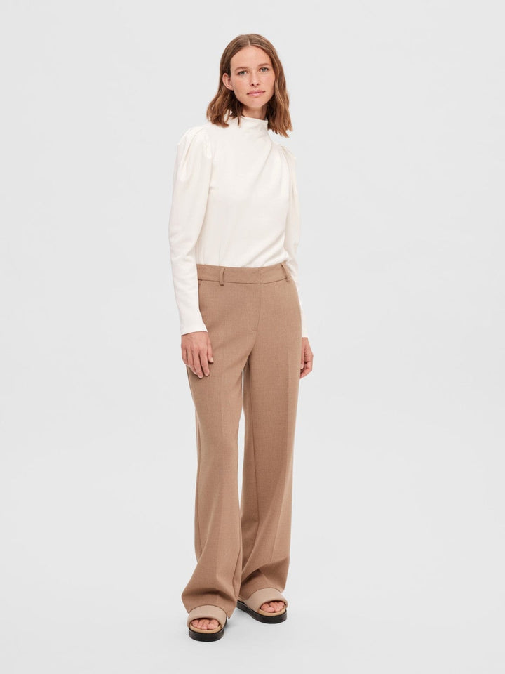 Fenja LS T-Neck Top Snow White | Genser | Smuk - Dameklær på nett