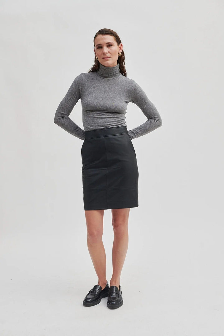 Francie Mini Leather Skirt Black | Skjørt | Smuk - Dameklær på nett