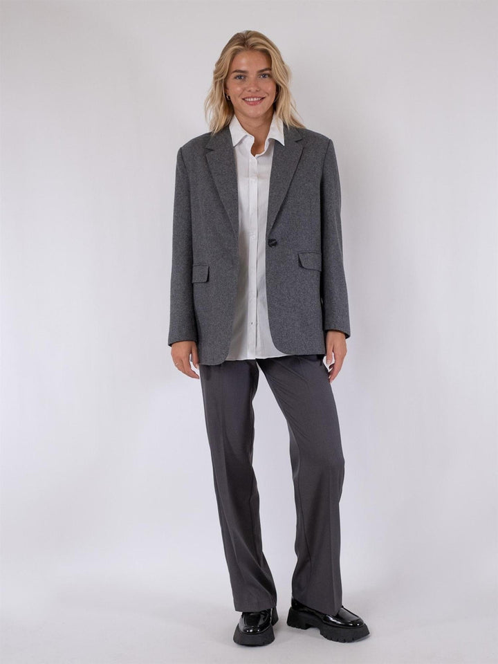 Gaby Structure Blazer Dark Grey | Blazer | Smuk - Dameklær på nett