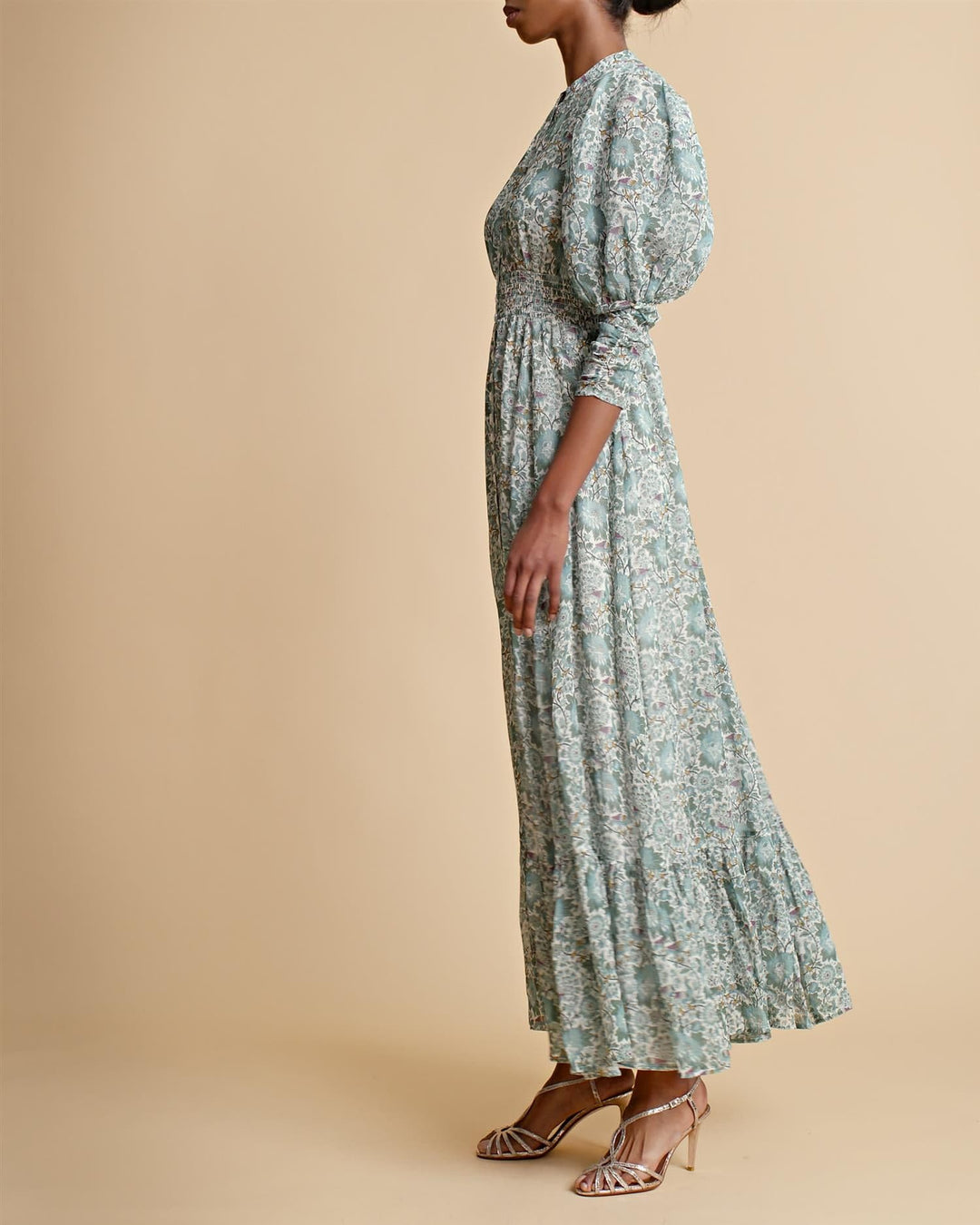 Georgette Button Down Dress Blue Birds | Kjoler | Smuk - Dameklær på nett