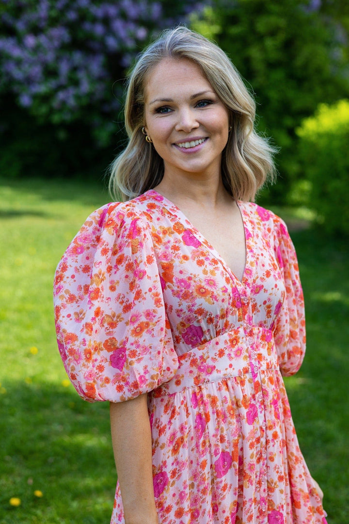 Georgette Button Down Dress Pink Blossom | Kjoler | Smuk - Dameklær på nett