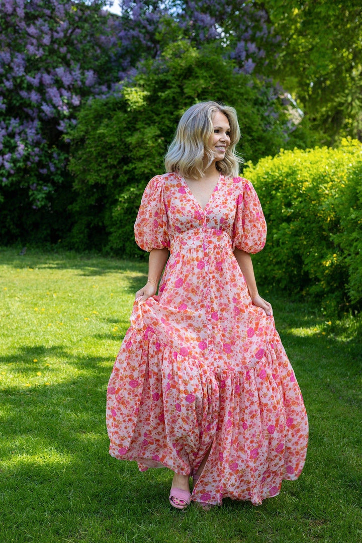 Georgette Button Down Dress Pink Blossom | Kjoler | Smuk - Dameklær på nett