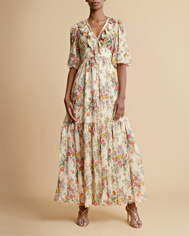 Georgette Flared Dress Sunrise | Kjoler | Smuk - Dameklær på nett