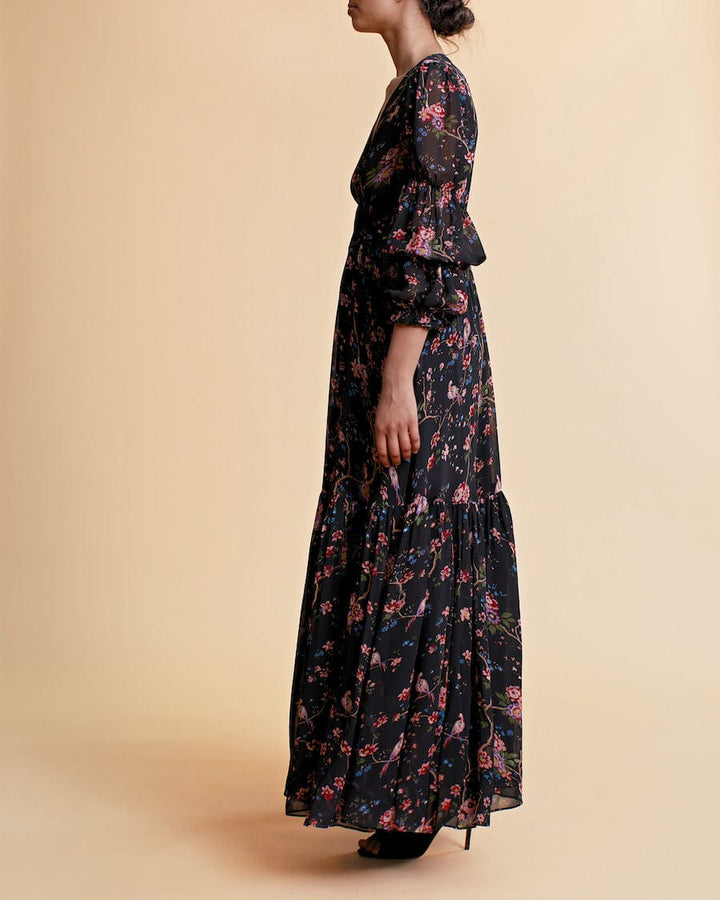 Georgette Gown Black Flower Garden | Kjoler | Smuk - Dameklær på nett