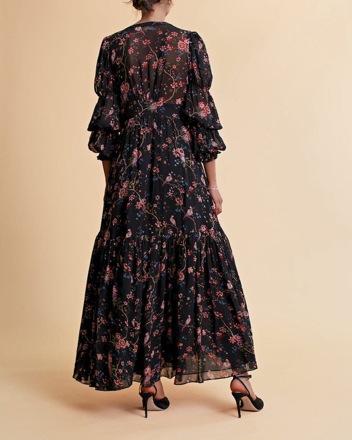 Georgette Gown Black Flower Garden | Kjoler | Smuk - Dameklær på nett