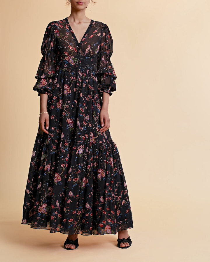 Georgette Gown Black Flower Garden | Kjoler | Smuk - Dameklær på nett