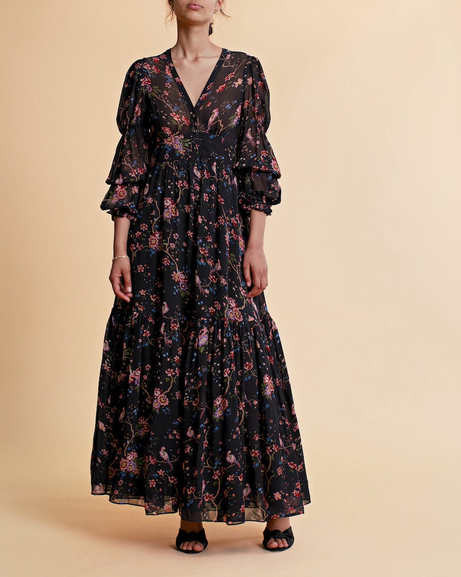 Georgette Gown Black Flower Garden | Kjoler | Smuk - Dameklær på nett