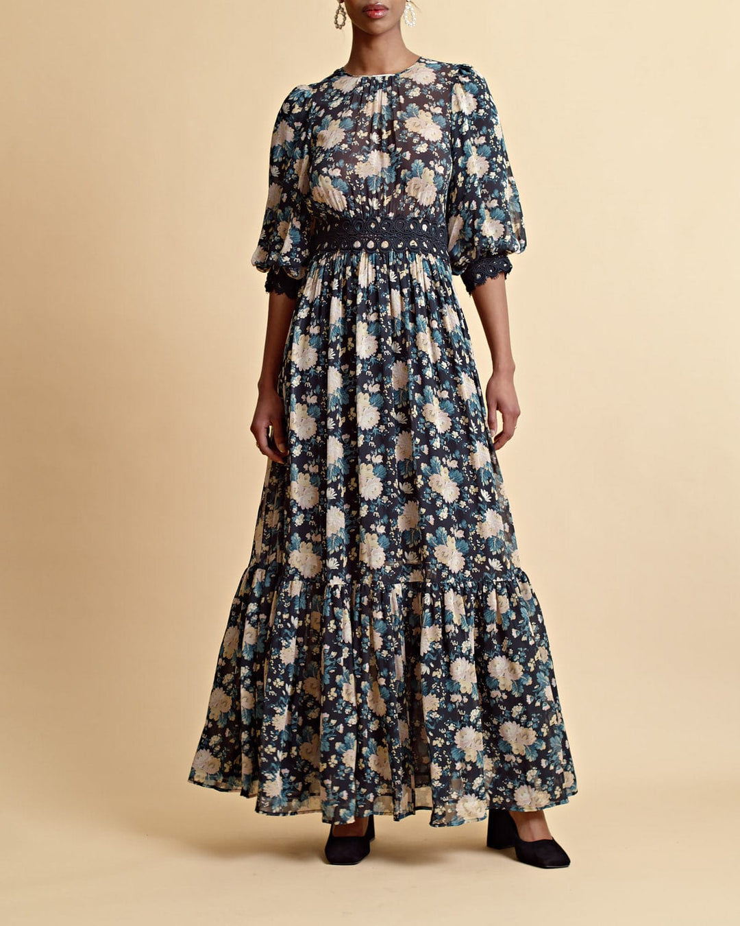 Georgette Lace Dress Midnight | Kjoler | Smuk - Dameklær på nett