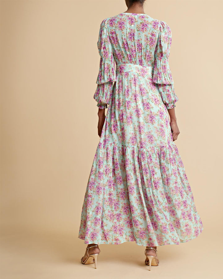 Georgette Maxi Dress Summer Flowers | Kjoler | Smuk - Dameklær på nett